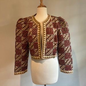 Anna Cate Cropped Quilted Jacket / M